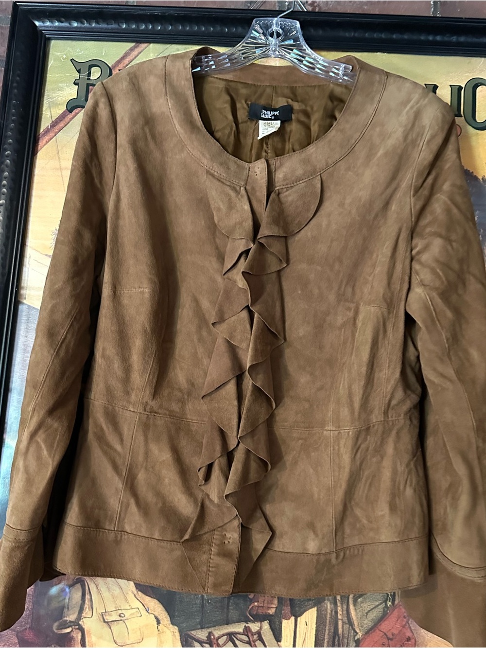 Philippe Adec Paris lamb skin jacket with frill 12